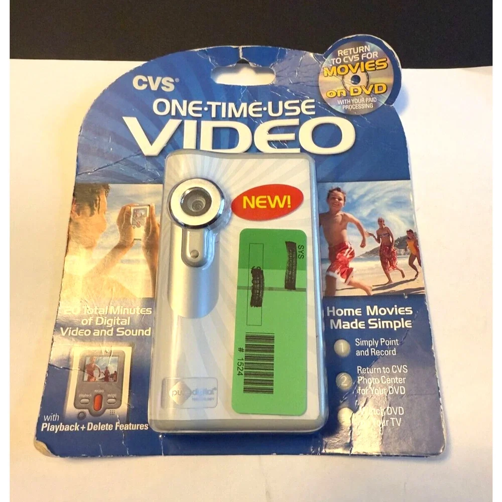 One Time Use Flip Pure Digital Video Camcorder Collectible New Sealed Vintage